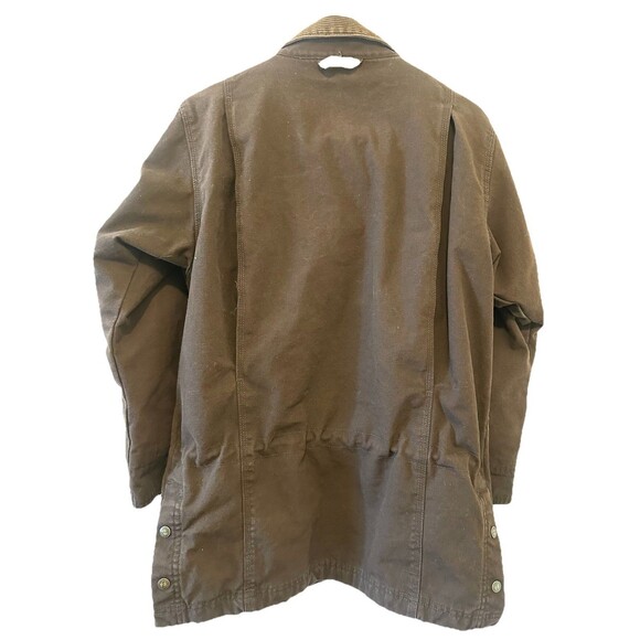 Berne Women’s Brown Duck Canvas Barn Coat Small Corduroy Collar Quilted Lining - Picture 2 of 9